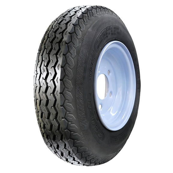 Hi-Run SU01 4.80-8 4PR Trailer Tire & 8X3.75 5-4.5 White Wheel Assembly