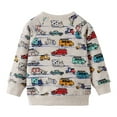 thumbnail image 4 of Ketyyh-chn99 Toddler Boy Long Sleeve Sweatshirts Vehicles Car Printed Crewneck Pullover Cotton Top Sweater Shirts for 5-6 Years,Gray, 4 of 4