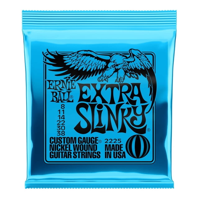 Ernie Ball Extra Slinky - Cuerdas para guitarra eléctrica, entorchado de níquel, calibre 8-38 ERNIE BALL 2225