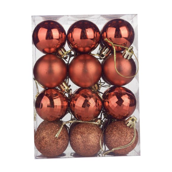 24x Christmas Ball Ornaments Decorations for Engagement Thanksgiving Holiday Brown