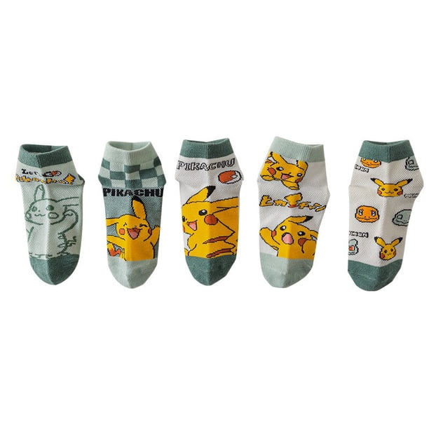 Calcetines de algodón de Pokémon Pikachu para bebé, niño y niña, calcetín deportivo Kawaii, dibujos animados, cálidos y suaves, regalos para niños, 5 pares qym unisex