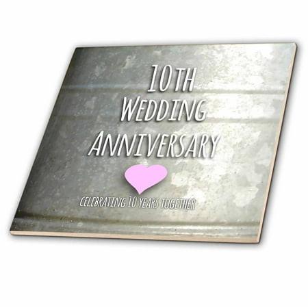 3dRose 10th Wedding  Anniversary  gift  Tin celebrating 10 
