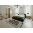 thumbnail image 4 of Ahgly Company Indoor Square Mid-Century Modern Dark Sea Green Oriental Area Rugs, 7' Square, 4 of 6
