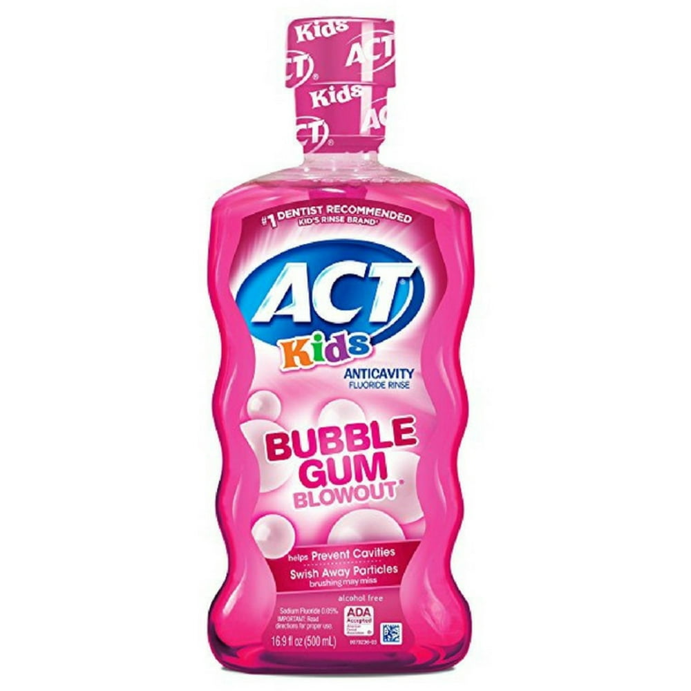 ACT Kids Anticavity Fluoride Rinse, Bubble Gum Blow Out 16.9 oz