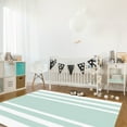 thumbnail image 3 of Area Rugs 4x6 Ft Aqua White Stripe Non-Slip Washable Rug Indoor Rug Floor Mats Non Shedding Carpet for Living Room Bedroom Dining Room Home Decor, 3 of 8