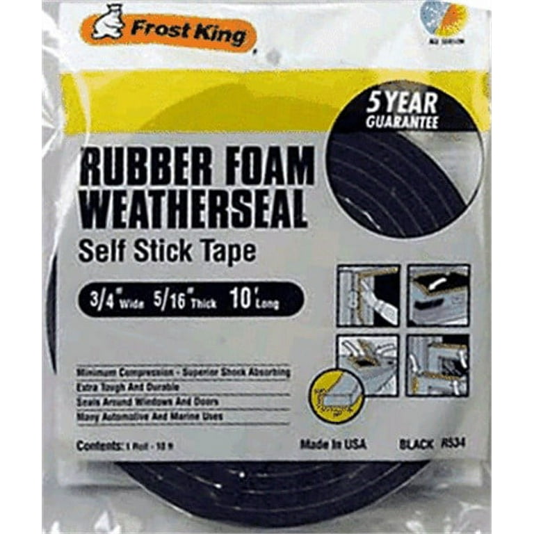 Available Tape L R534H 10 Weather Rubber King Stripping Sponge Black, 3/4\