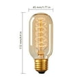 thumbnail image 4 of YANSUN 40 Watts Edison Light Bulb, 2700K Warm White 240LM E26 Base Retro Industrial Style T45 Tubular Amber Light Filament Bulb for Decor Dimmable 12 Pack, 4 of 5
