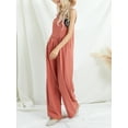 thumbnail image 2 of Lamuusaa Women's Summer Long Jumpsuit Solid Color Sleeveless Strap Jumpsuit Casual Suspender Pants, 2 of 8