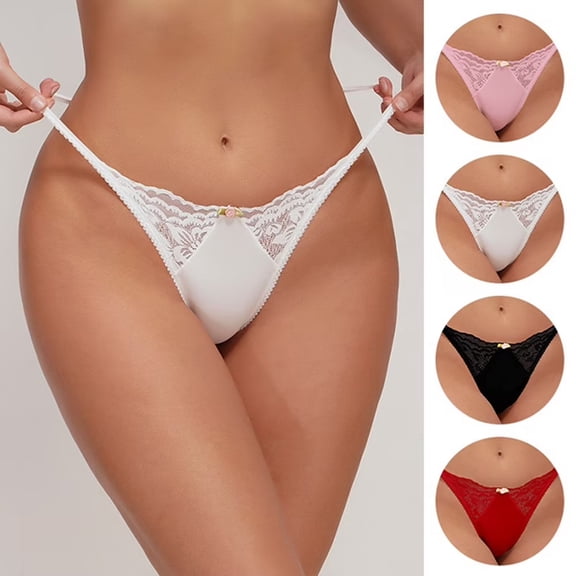 4Pack Women G-String Thongs Panties T Back Breathable Sexy Underwear