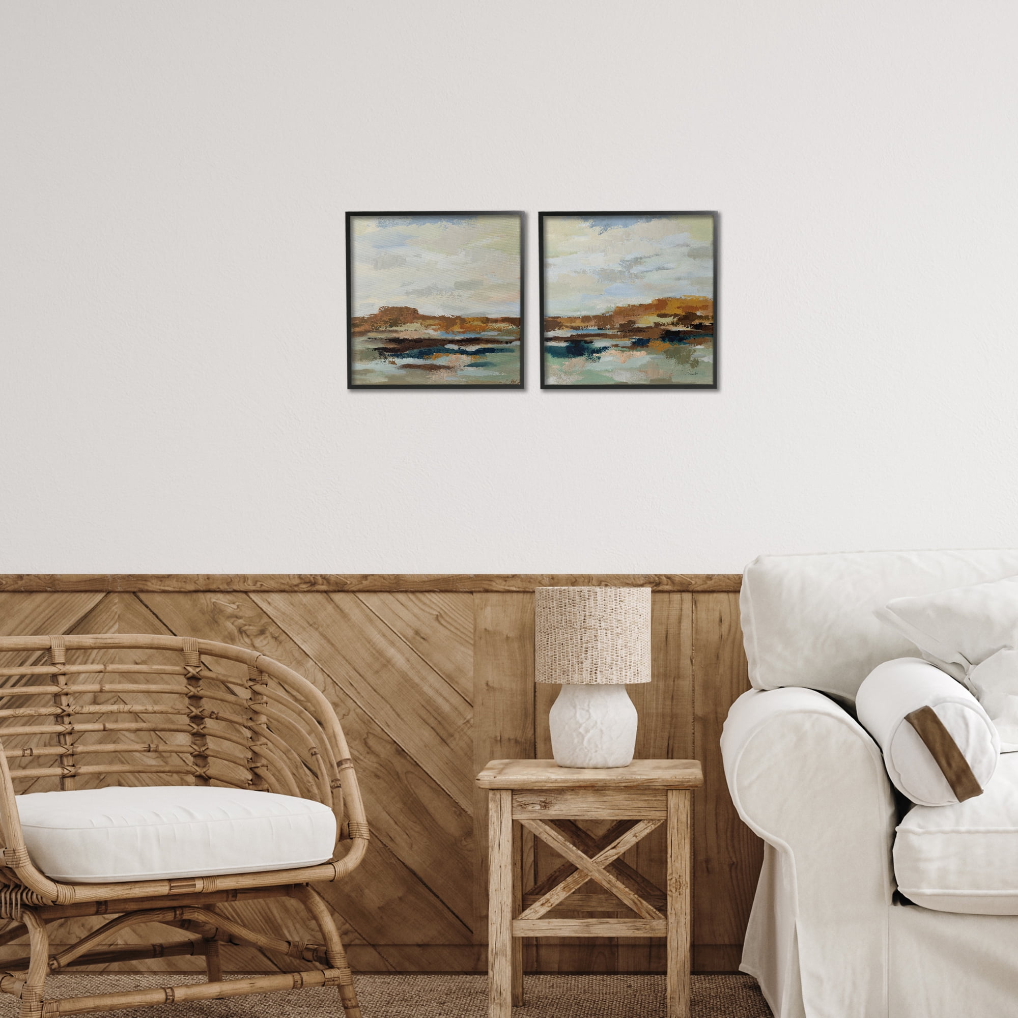 Stupell Industries Blended American West Atmosphere 2 Piece Black Framed Giclee Art Set, design by Silvia Vassileva