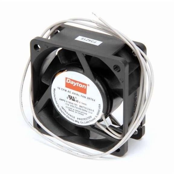 Dayton Axial Fan, Square, 115V AC, 1 Phase, PBT Plastic, 2 3/8 in W. 2RTE4