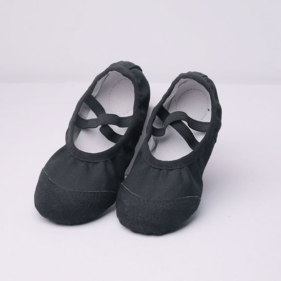 Tao Tao Ballet Shoes Toddler Slippers Highly Elastic Canvas Girls Ballerina Dance Shoes For Toddler/Little Kid/Big Kid Dance Slippers Black 29