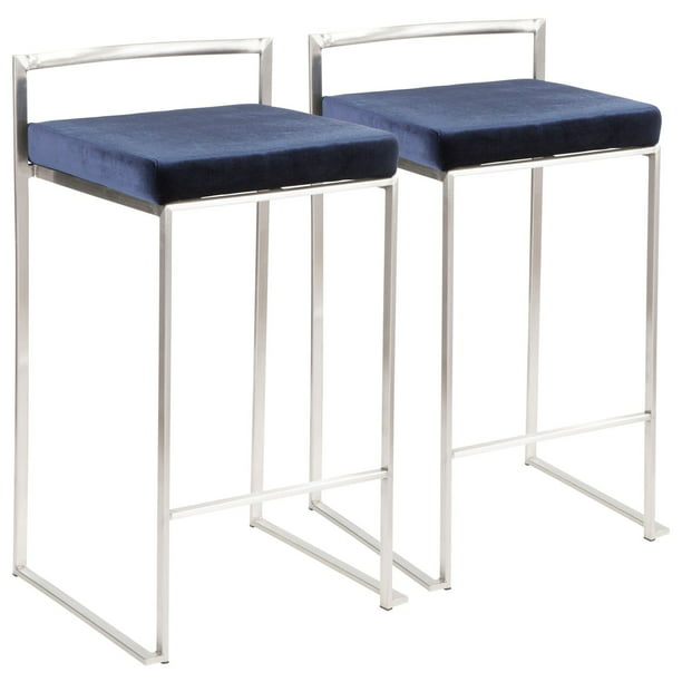 Fuji Contemporary Stackable Counter, Stainless Bar Stools Contemporary