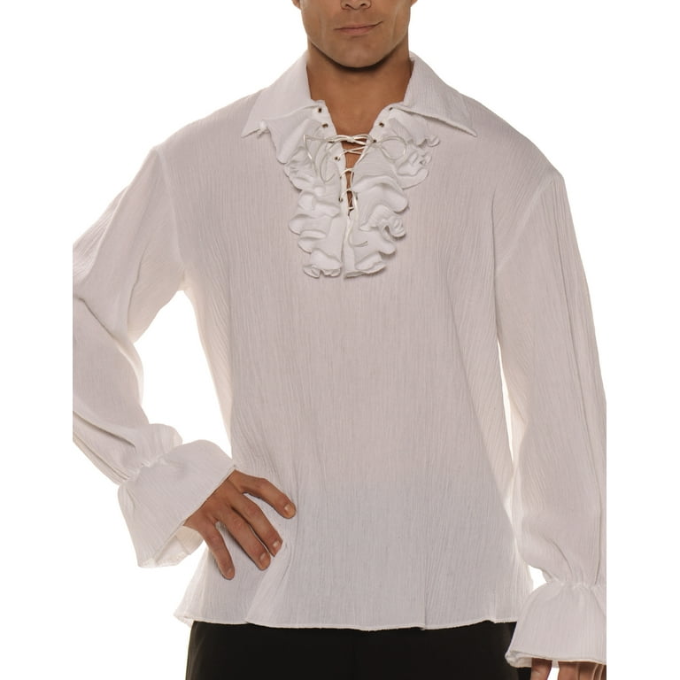 Mens white cheap pirate shirt