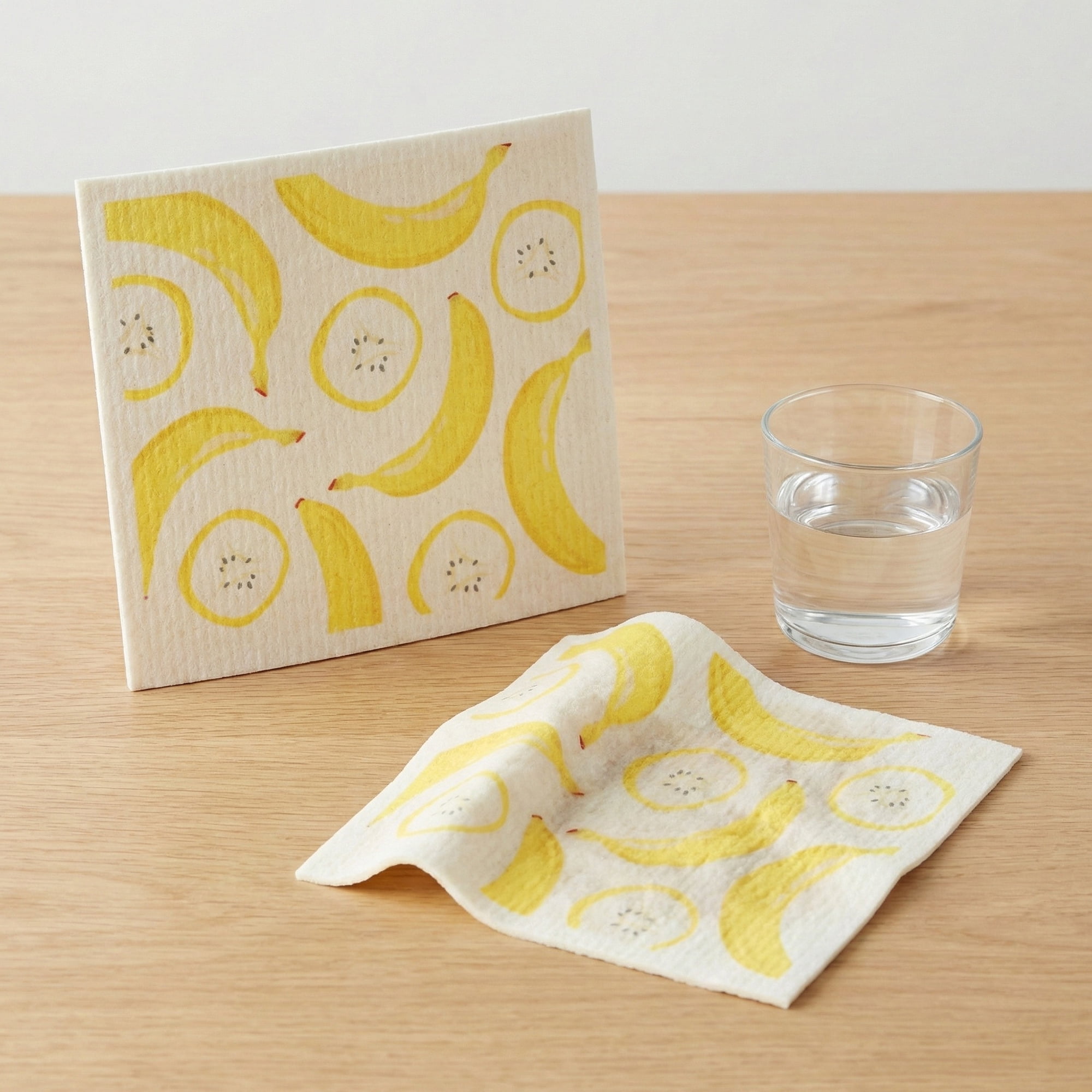 Unique Bargains Reusable Swedish Dish Cloths Banana 6 Pack Banana/Lemon 8" x 7"