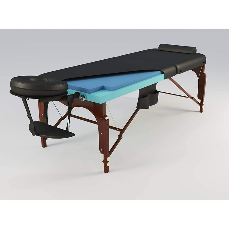 Luxton Home Premium Memory Foam Massage Table with Rolling Carrying Travel Case, Washable Sheets and More - Thicker and