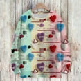 thumbnail image 2 of Dwralegc Womens Valentines Day Sweater Heart Graphic Fashion Sweaters Crew Neck Long Sleeve Casual Spring Cute Sweater Tops Multicolor M, 2 of 4