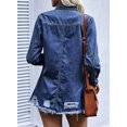 thumbnail image 6 of Chase Secret Women's Denim Jacket Casual Long Boyfriend Distresse Cute Jean Jacket Petite, 6 of 7