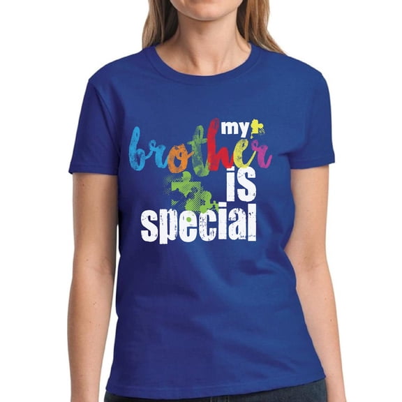 Women T-Shirt Autism My Brother is Special Puzzle S M L XL 2XL 3XL - Autism Awareness Graphic Tee