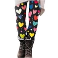 thumbnail image 5 of Neewe Women's Thick High Waist Yoga Pants,Heart Printed Tummy Control Workout Running Yoga Leggings for Women, 5 of 6