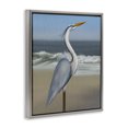 thumbnail image 3 of Stupell Industries Flag Coastal Blue Heron Gray Framed Floater Canvas Wall Art design by Matthew Piotrowicz, 21 x 17, 3 of 9