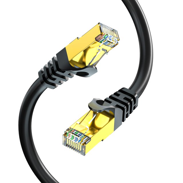 BIFALE Cat7 Ethernet Cable 75ft, Cat7 Outdoor Cable Triple shielding SSTP 10Gbps 600MHz Ethernet Patch Cable for Modem Router LAN RJ45, UV/Water Proof, Direct Burial, PE Jacket