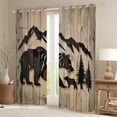 thumbnail image 2 of Homewish Wild Bear Silhouette Curtains Pack of 2 (42x84 Each),Jungle Animal Curtains Blackout,Beige Brown Bedroom Curtains For Boys Kids,Luxury Bedroom Decor, 2 of 6