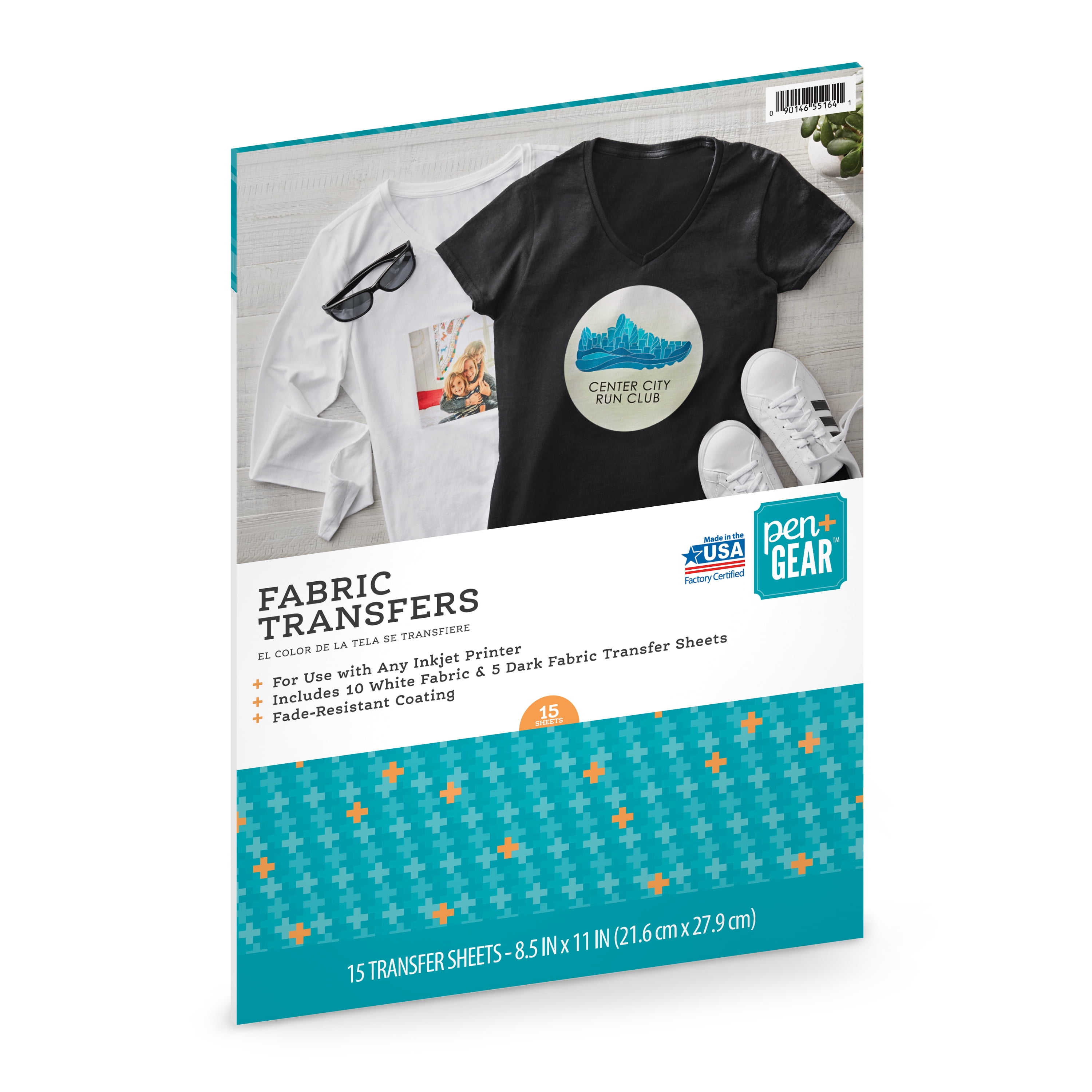 Pen Gear White Dark Fabric Transfer Paper 8 5 X 11 15 Ct 55164 