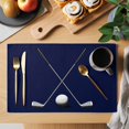 thumbnail image 2 of Golf Clubs Golf Bal Placemats Set&nbsp;of&nbsp;12 Classic Sport Dark Blue Background Heat Insulation Washable Place Mats, Non-Slip Table Mats for Dining Table Party Kitchen Decor,13x19 Inch, 2 of 9
