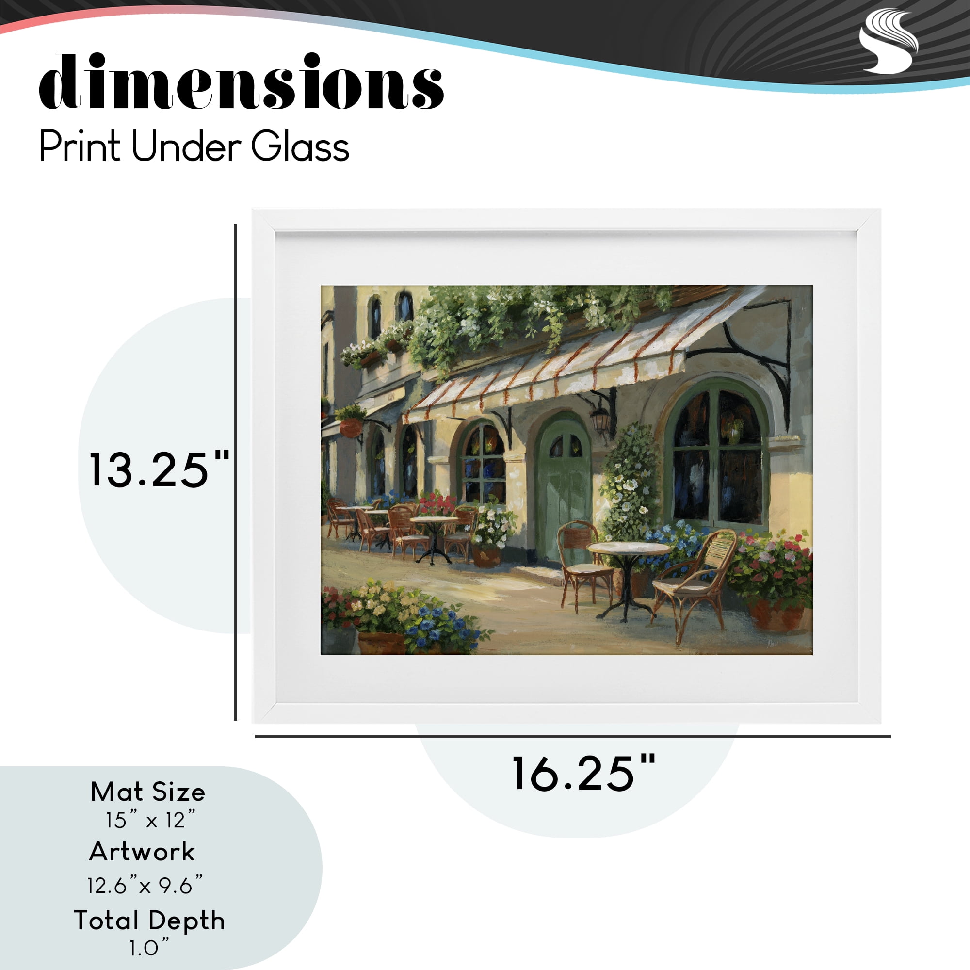 Stupell Industries Cozy Cafe Sunlit Patio White Framed Print Under Glass, design by Nan