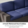 thumbnail image 3 of Outdoor Patio Furniture Set 6 Pieces Sectional Conversation Sofa Set Brown Rattan Sofa Set with Coffee Table, 3 of 7