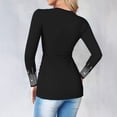 thumbnail image 4 of ClodeEU Women's Cross Wrap V Neck Long Sleeve Slim Fitted Rhinestone T Shirt Top,Ruched Elegant Tee Top Black,Womens Plus XXXXL, 4 of 8