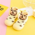 thumbnail image 4 of Otqutp Baby Winter Boots Toddler Baby Girls Boys Lightweight Sock Shoe Elastic Indoor Slipper First Cartoon Cats Soft Sole Rubber Shoes(Khaki,9-12 Months), 4 of 5
