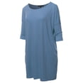 thumbnail image 2 of A2Y Women's Oversized Crew Neck 3/4 Sleeve Side Pockets Drop Shoulder Boxy Top Titanium 2XL, 2 of 6