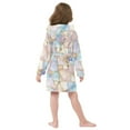 thumbnail image 4 of FORMRS Niños Bathrobe Unisex Hooded Robe Soft Plush Pajamas Sleepwear, Size 2-3T, Elegant Marble Pattern, 4 of 7