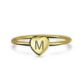 thumbnail image 2 of Bling Jewelry Womens Tiny Minimalist Silver Ring Heart Shape Initial Monogram Gold Plated Sterling, 2 of 5
