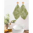 thumbnail image 2 of Sage Green Geometric Kitchen Dish Towels for Drying Dishes Set of 2, Modern Stereotypic Abstract Art Waffle Weave Microfiber Hand Tea Bathroom Towels Quick Dry & Absorbent Towel 12x12, 2 of 7