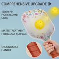 thumbnail image 2 of Pickleball Paddles Set Of 2, Fiberglass Surface, Spring Flowers Floral Print, 4 Balls & Bag, 2 of 5