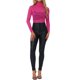 thumbnail image 2 of INSPIRAR CHIC Blusa de Encaje Floral Transparente de Manga Larga con Cuello Alto XL Fucsia, 2 of 6