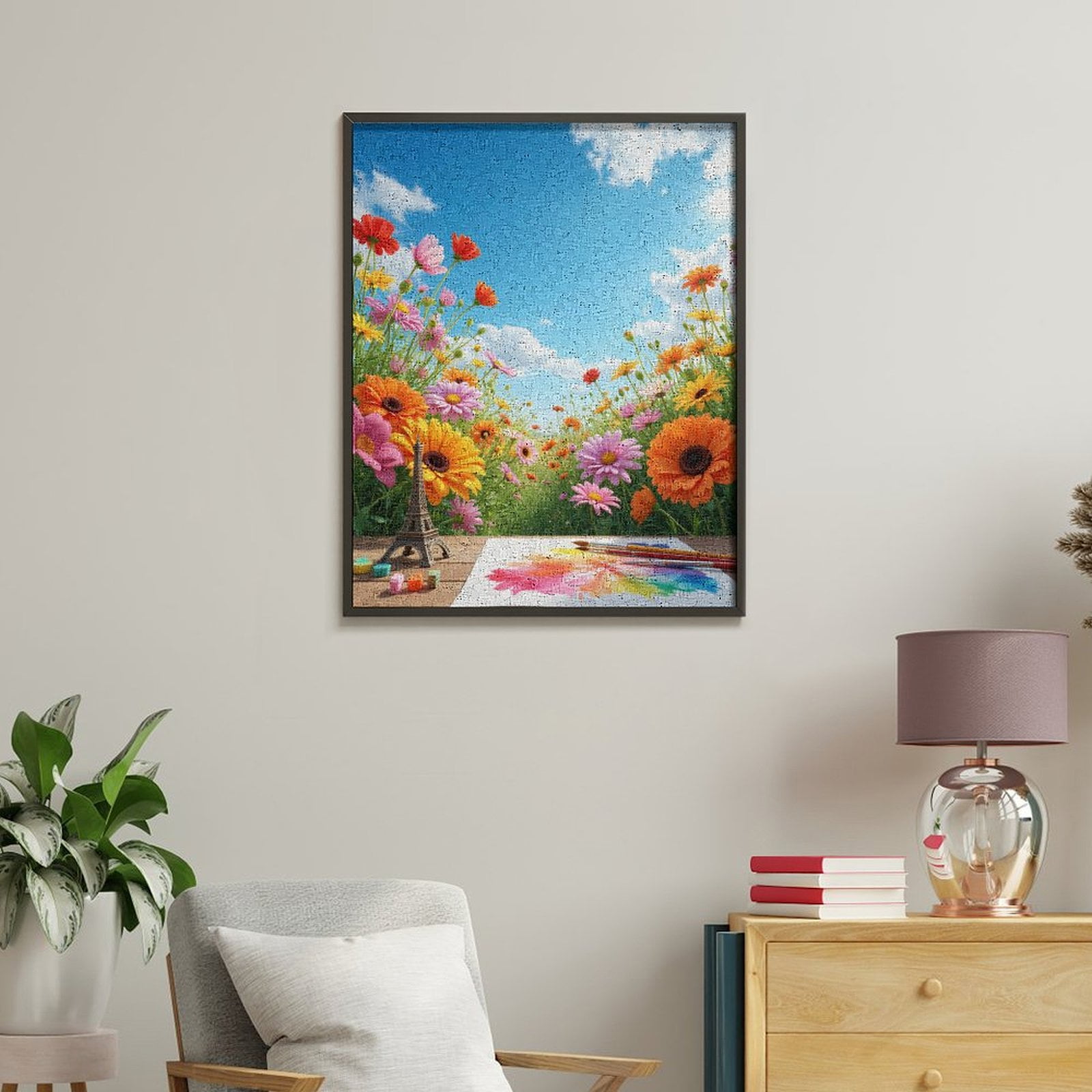 Paint By Numbers Kit for Adults Beginner - Colorful Spring Garden Art Scene DIY Canvas Painting Kits for Adults, Frameless Paint By Number for Adults for Home Wall Decor 16x20 Inch