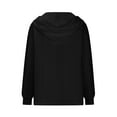 thumbnail image 5 of miqiqism Great discounts！Vneck Hooded Tshirts for Women Casual Long Sleeve Blouse Button Neck Pullover Tops Ribber Knit Oversize Clothing,X04_Black,Medium, 5 of 6