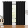 thumbnail image 1 of Blackout Cortinas 52 x 84 Pulgadas, Juego de Cortinas Térmicas Aisladas Negras de 2 Paneles, Reducción de Ruido, Oscurecimiento de Habitación para Recámara, Sala de Estar, Protección de Privacidad y, 1 of 8