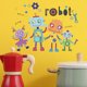thumbnail image 2 of Adhesivos de pared con dibujos animados de robots de PVC, bonitos robots alienígenas, 29,5 x 29,5 cm, 2 of 4