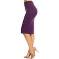 thumbnail image 2 of Women's Casual High Waist Slim Stretch Pull On Bodycon Pencil Solid Midi Skirt, 2 of 5