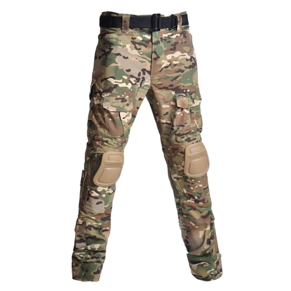 Zysthvn Outdoor Work Pants for Men Tactical Straight Leg Athletic Cargo Trousers for Men with Pockets Camo Full Length Pants