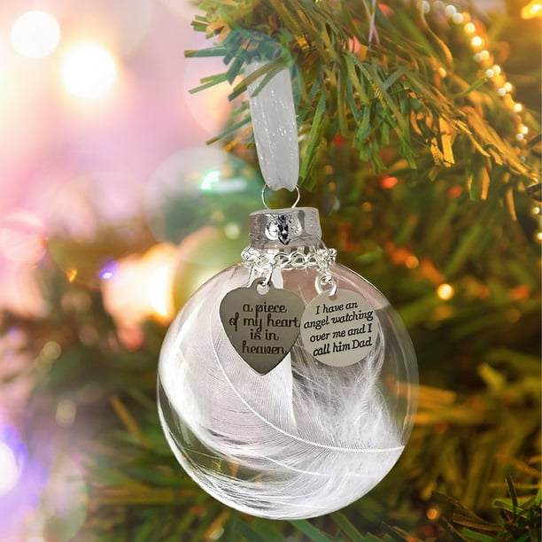 Teissuly Christmas Ornaments, Angel Feathers Ball A Piece of My Heart Is In Heavens Memorial Teissuly WER202310160387