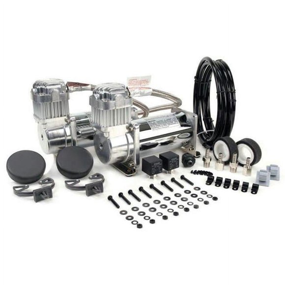 VIAIR 40013 Viair Dual 2 400C 12 Volt Chrome Air Compressor Value Pack