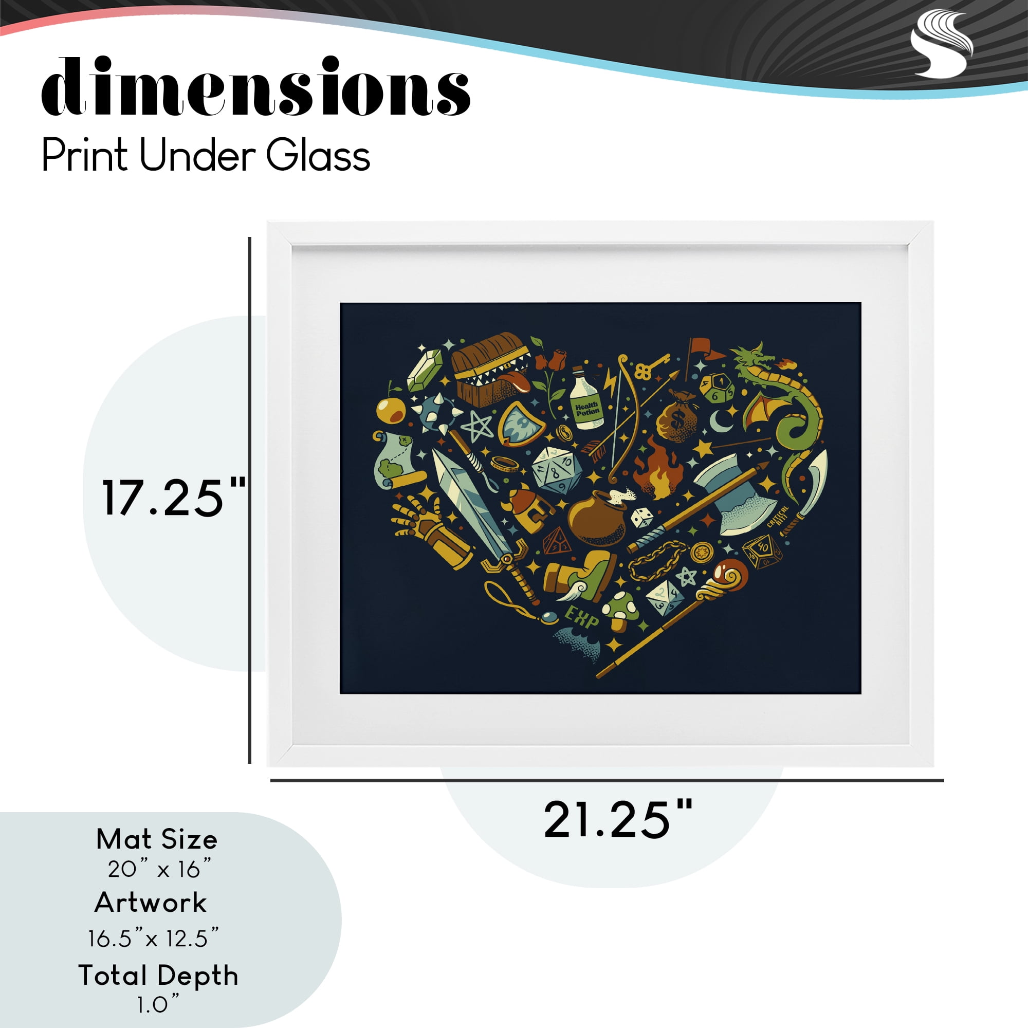 Stupell Industries Board Game RPG Trinkets White Framed Print Under Glass, design by Tobe Fonseca