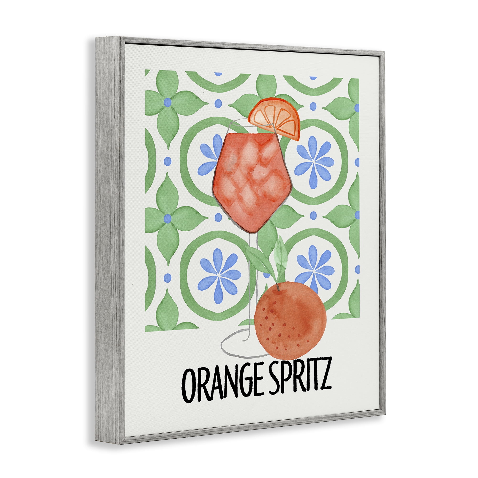 Stupell Industries Orange Spritz On My Mind Gray Framed Giclee Art, design by Nina Jacobs