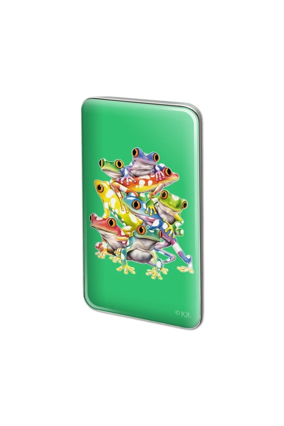 Tropical Rainforest Tree Frog Balancing Act Metal Rectangle Lapel Hat Pin Tie Tack Pinback